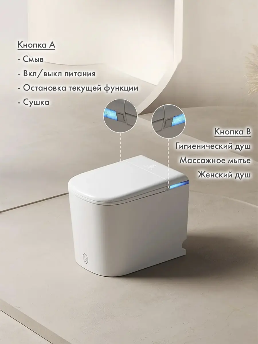 Смарт унитаз HAITEC HT-EST411E с встроенным бачком и голосовым управлением Смарт унитаз HAITEC HT-EST411E с встроенным бачком и голосовым управлением