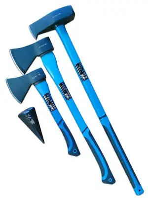 Набор из 3 топоров + клин HAITEC HT-AXT4set 1.3 кг, 1.75 кг, 3.8 кг + 1.8кг (фибергласс)