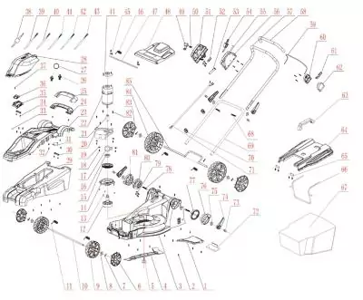 З/Ч для газонокосилки аккумуляторной HT-ARM132 Клавиша выключателя (пластик)