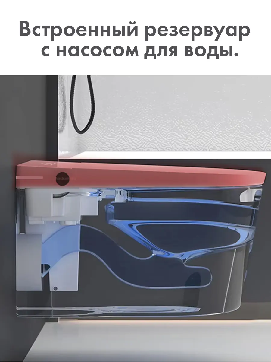 Смарт унитаз подвесной HAITEC HT-ESTPG02 PINK автоматизированный с встроенным бачком Смарт унитаз подвесной HAITEC HT-ESTPG02 PINK автоматизированный с встроенным бачком