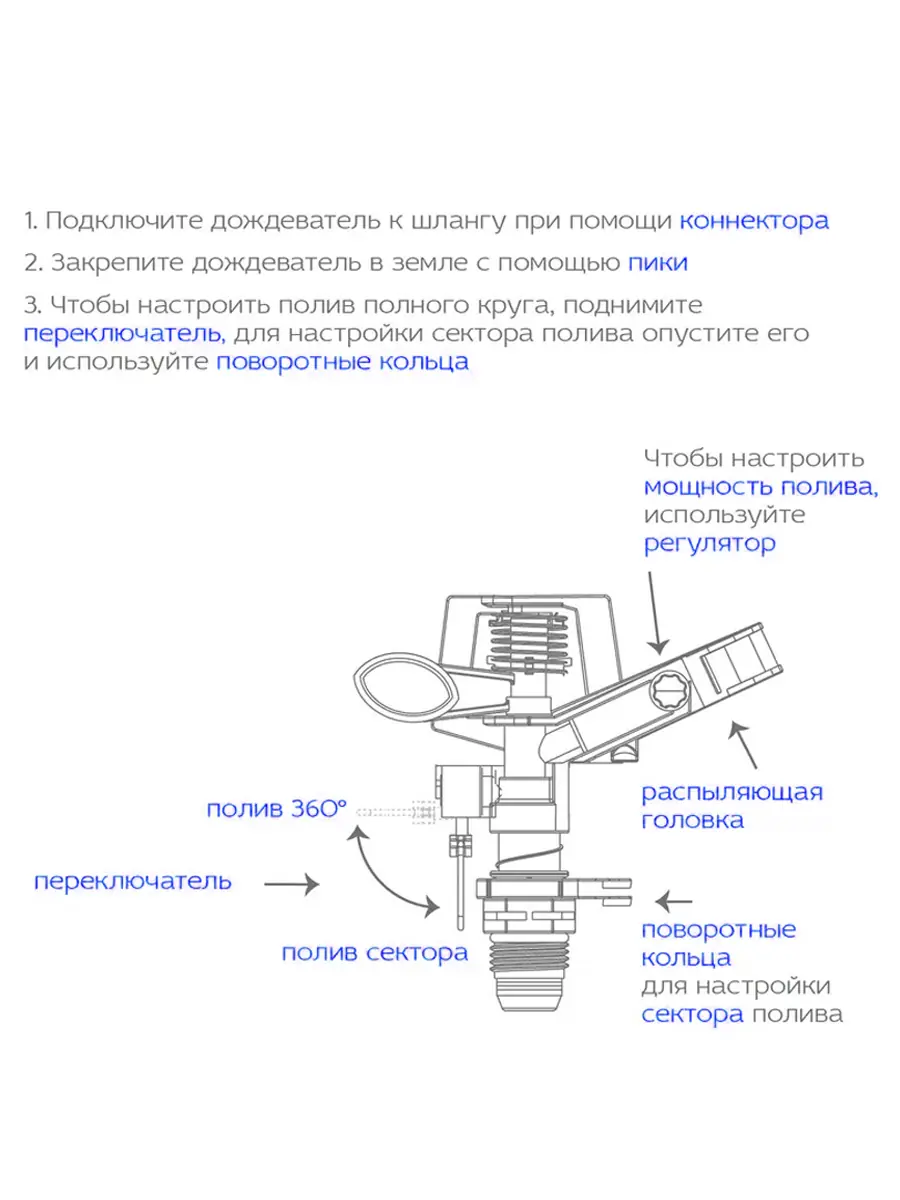 Импульсный латунный дождеватель на пике HAITEC HT-SW18