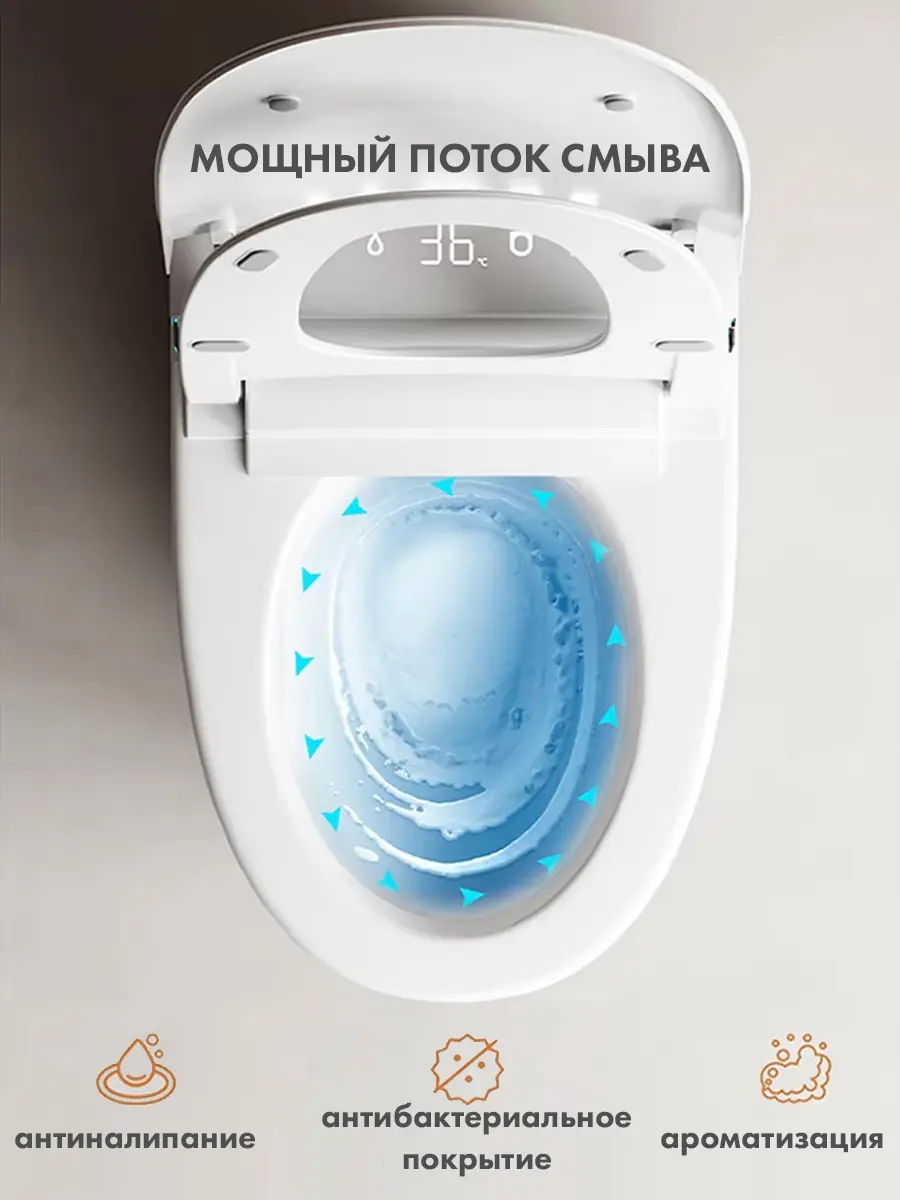 Смарт унитаз HAITEC HT-ESTR08 электронный автоматизированный Смарт унитаз HAITEC HT-ESTR08 электронный автоматизированный