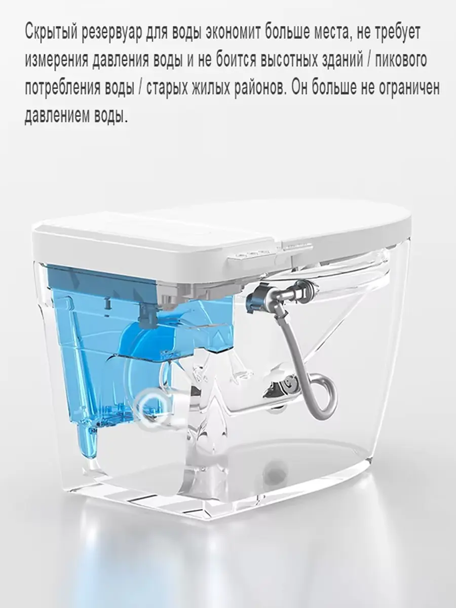 Смарт унитаз HT-EST414E с встроенным бачком и голосовым управлением Смарт унитаз HT-EST414E с встроенным бачком и голосовым управлением