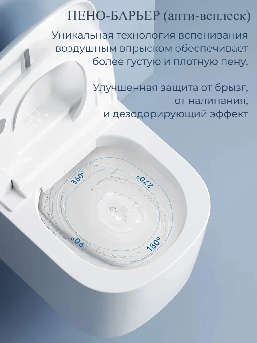 Смарт унитаз подвесной HAITEC HT-ESTY3WE автоматизированный с встроенным бачком